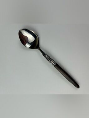 FINAL SALE Oneida Northland Napa Valley Stainless Tea Spoon 6” Wood Handle Flora